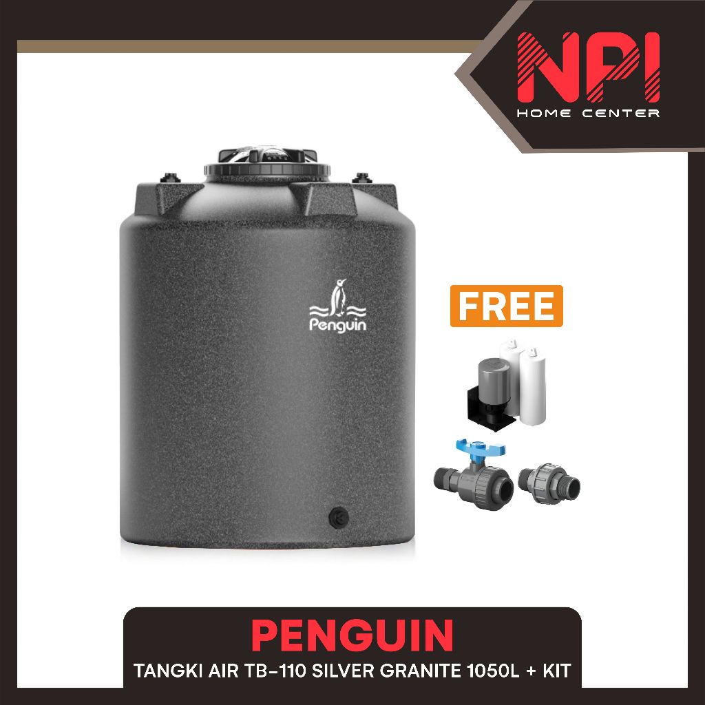 Penguin - Tangki Tandon Toren Air Tank Set Tb 110 1050 L Silver Granite