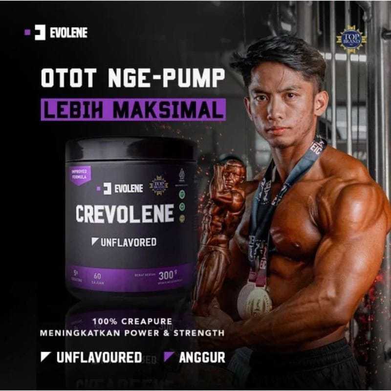 

PROMO KHUSUS HARI !!! Crevolene Creatine evolene 330 gram kreatin CREAVOLENE BPOM HALAL