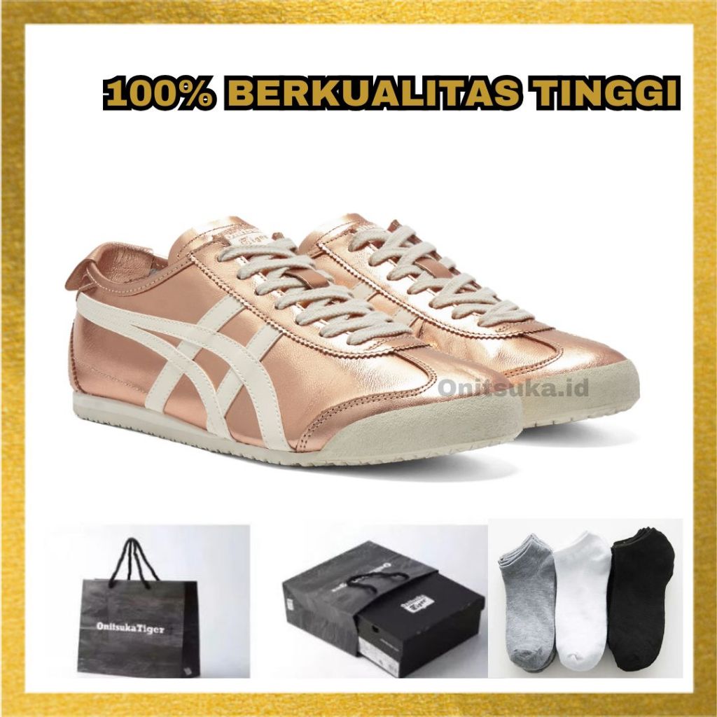 ONITSUKA TIGER -  Onitsuka Tiger Leather Chrome Gold /Gold Pink