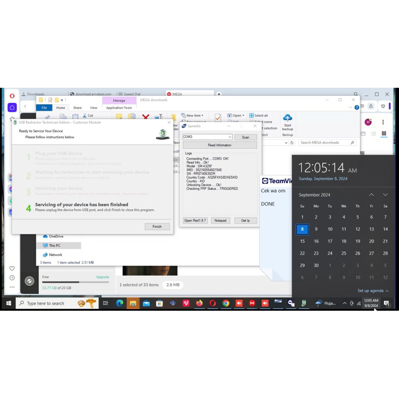 FRP SAMSUNG USB ONLY (REMOTE)