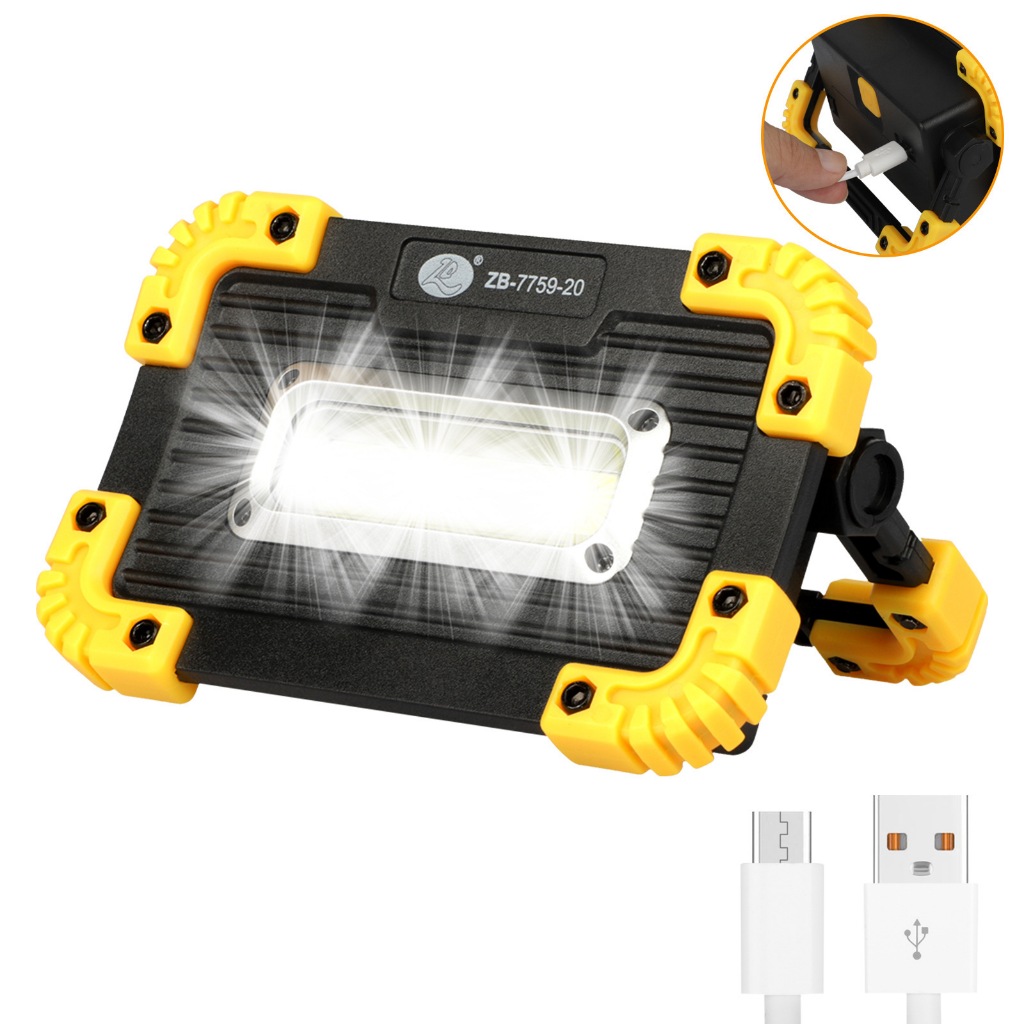 LAMPU PORTABLE / WORKING LAMP / LAMPU EMERGENCY ZB-7759-20 MULTIFUNGSI - BATERAI BISA LEPAS