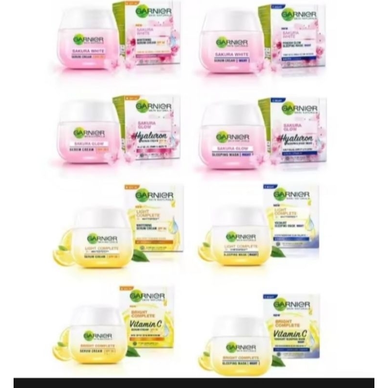 Garnier Bright Complete Series Kemasan Mangkok Ukuran 50 ml All Varian Sakura White Vitamin C Sleepi