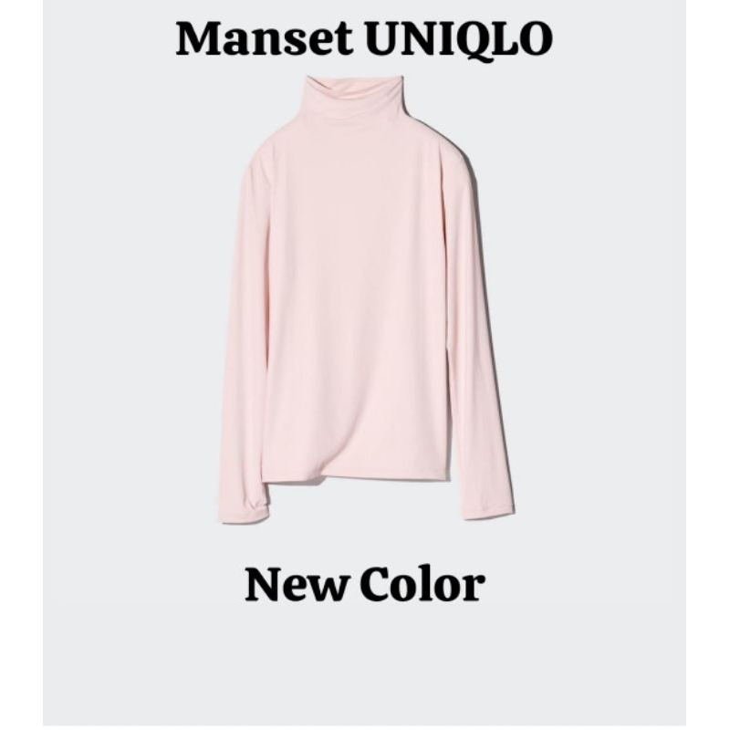 UNIQLO Manset Kaos AIRism Tshirt Proteksi Sinar UV Kerah Tinggi Turtle Neck XXL ORIGINAL