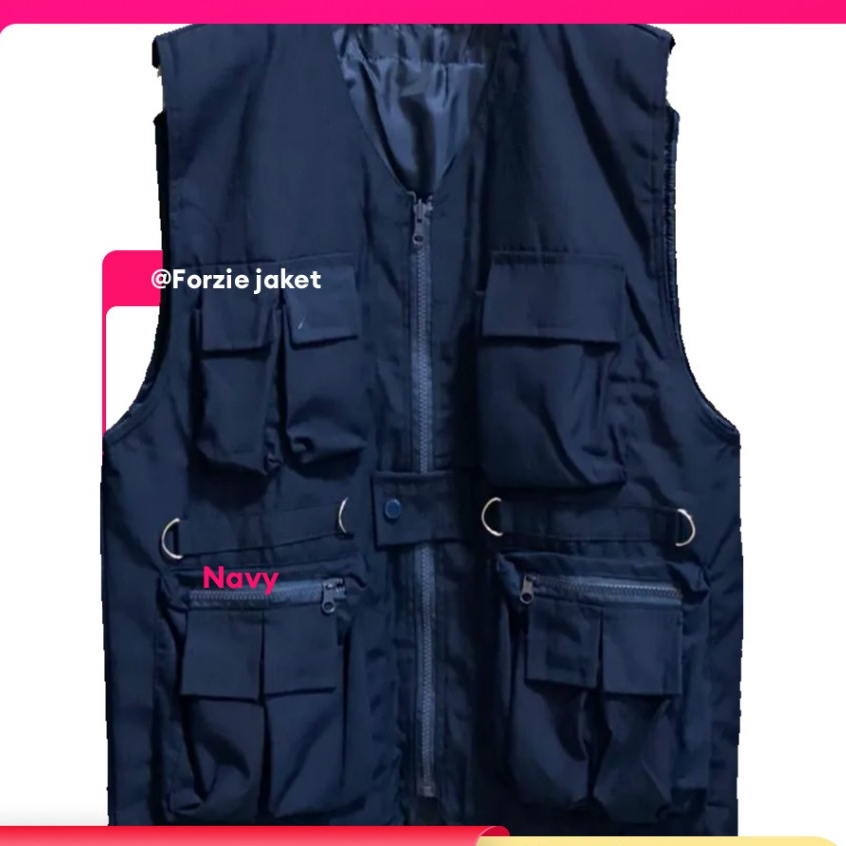 Forzie Vest Tebal Rompi Lapangan Pria Wanita Rompi Tactical Outdoor Rompi Multifungsi Dewasa Motor
