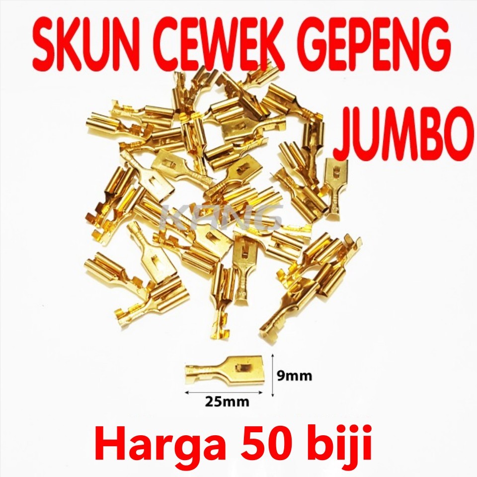 [50 PCS] Skun Kabel Cewe / Skun Gepeng Cowo / Sekun Kabel JUMBO