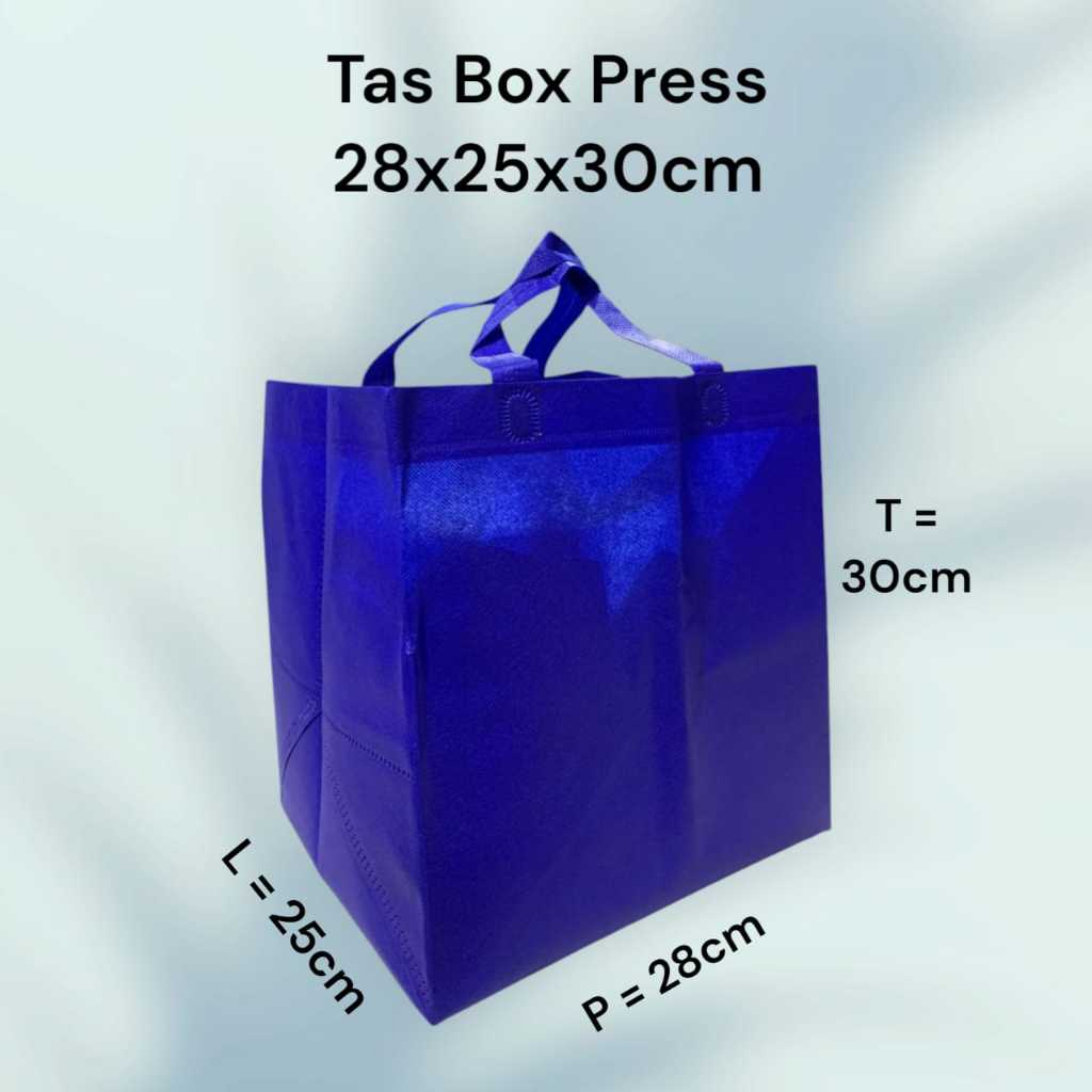 

( PER PCS ) Tas Spunbond HBPA Box Press / Tas Spunbond Kain Tali Box 28x25x30cm ( untuk dus 25x25 )