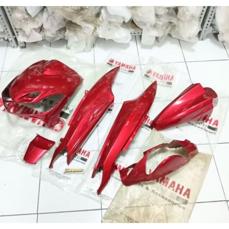 COVER BODY MIO SMILE MERAH MARUN FULLSET ORIGINAL YAMAHA