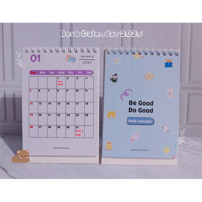 

[HERLITTLEMINE] KALENDER MINI ESTETIK 2025. KALENDER MINI. DESK CALENDAR 2025. KALENDER ESTETIK.