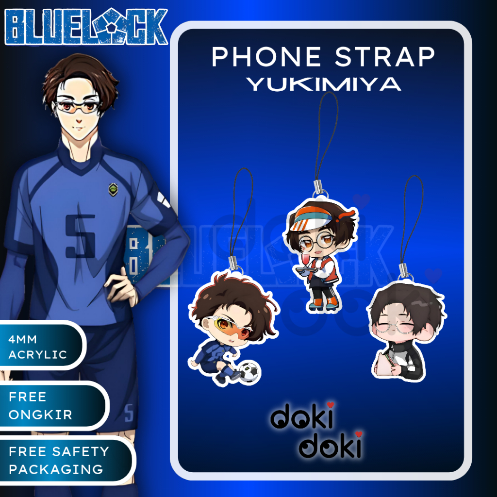 PHONE STRAP HP ANIME YUKIMIYA KENYU BLUE LOCK