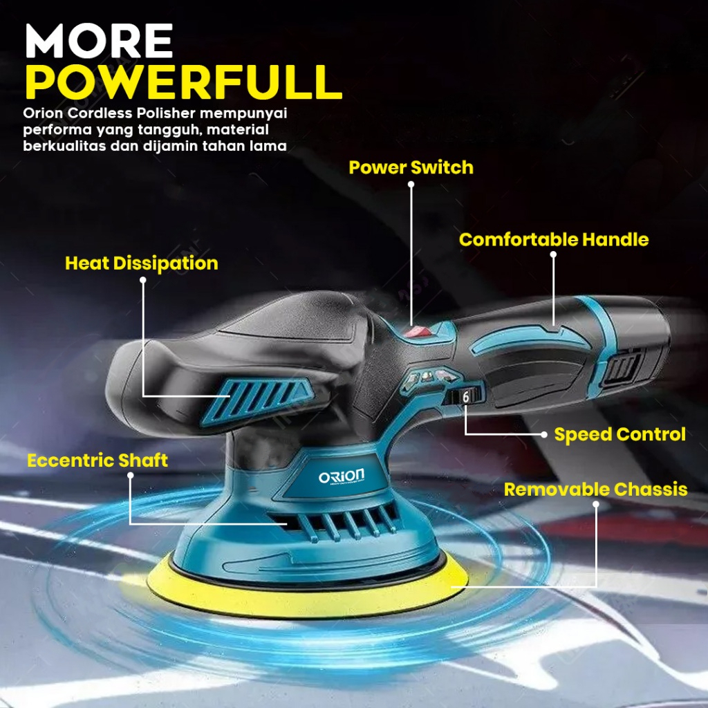 JKL Mesin Poles Mobil Mesin Polisher Cordless Polisher Machine Polisher 5inch Eccentric polisher