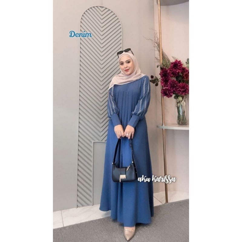 Erina Dress Cringkle Bordir Ori By Aku Karissa