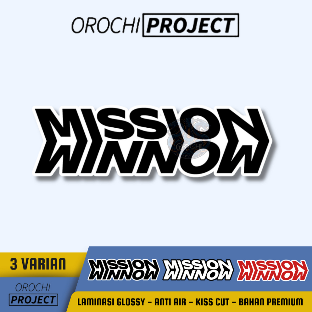 

Sticker Stiker Brand Logo MISSION WINNOW MW Vinyl Glossy Anti Air HP Laptop Tumbler Motor Helm