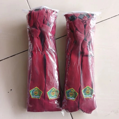 Dasi mi bordir hijau perekat dasi sekolah mi bordir hijau 20 biji