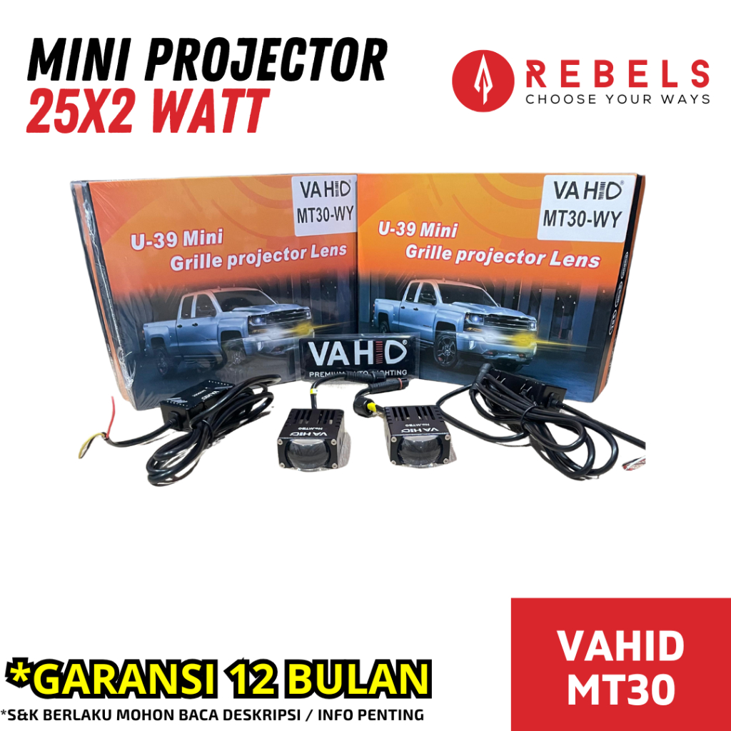 Mini Laser Vahid MT30 Putih-Kuning Lampu Kabut Lampu Tembak Sepasang Untuk Mobil-Motor ORIGINAL