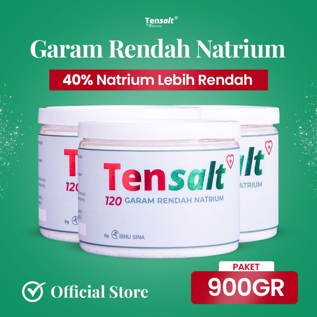 

TenSalt 900gr By Ibnu Sina Garam Rendah Natrium Untuk penderita Hipertensi