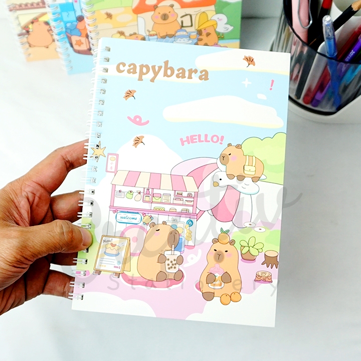 

Capybara Spiral Notebook Buku Tulis Catatan Motif Kapibara Soft Cover A5
