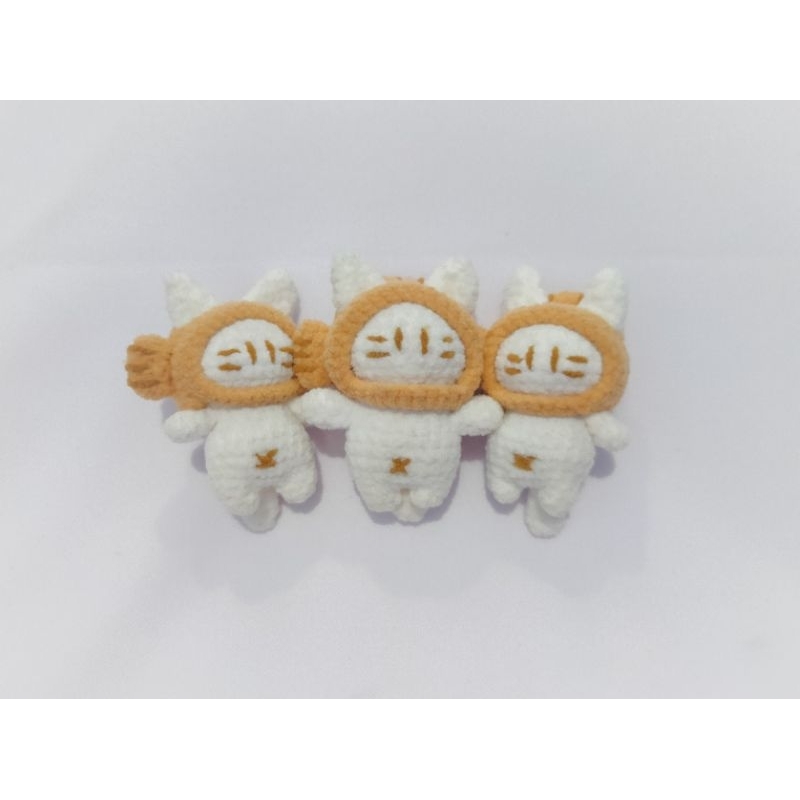 Takoyaki Cat Keychain || Amigurumi Cat || Gantungan Boneka rajut Crochet Takoyaki Cat