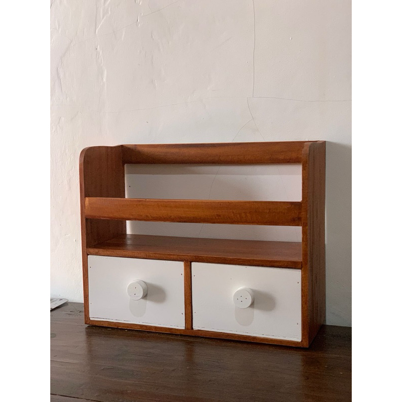 rak susun toples laci kosmetik/rak kayu serbaguna