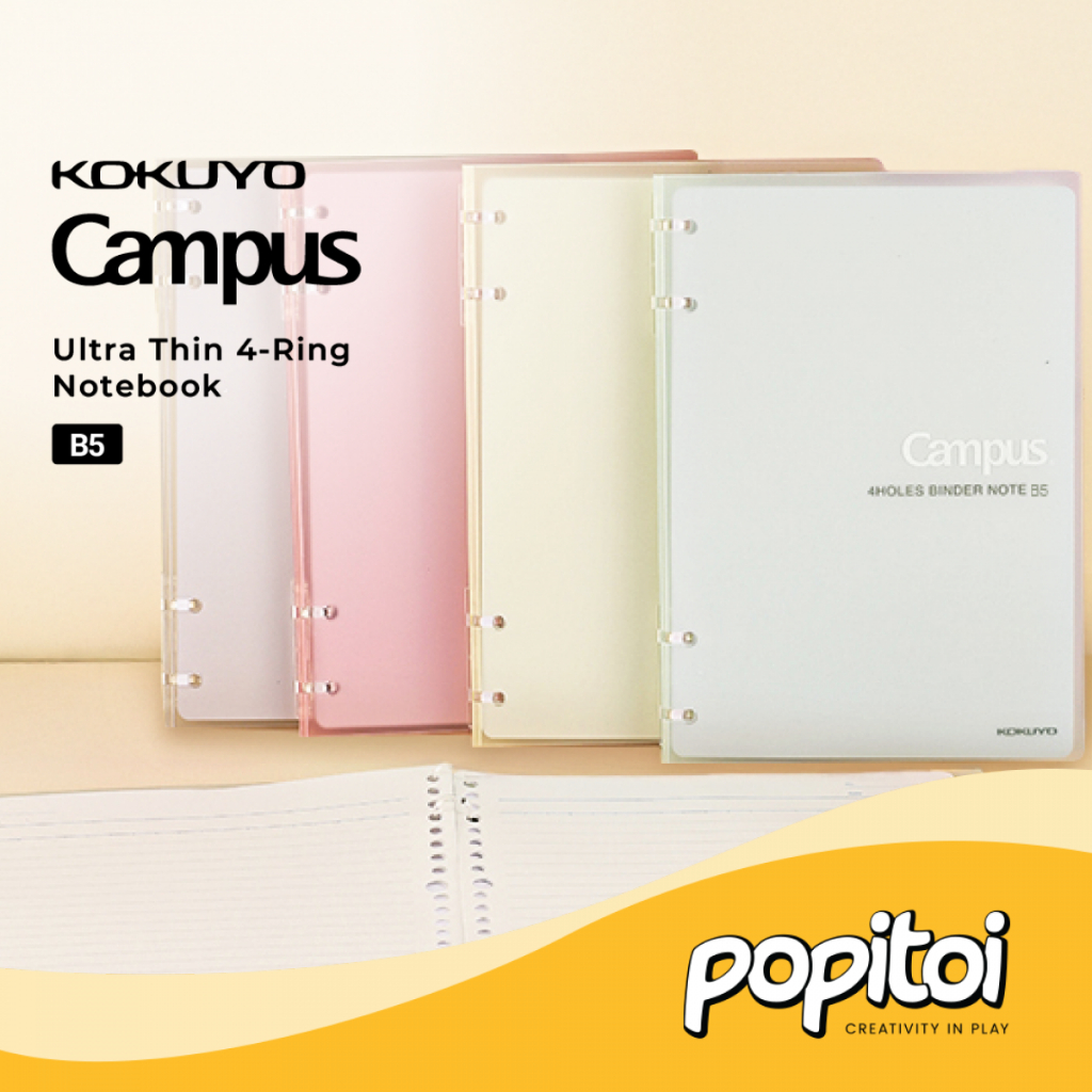 

Kokuyo Campus Ultra Thin 4-Ring 2x2 Notebook B5 Binder Buku Tulis Catatan Sekolah