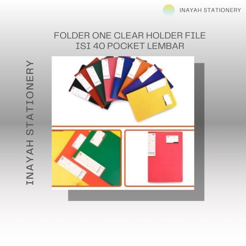 

FOLDER ONE CLEAR HOLDER FILE BERKUALITAS ISI 40 POCKET LEMBAR Stationery