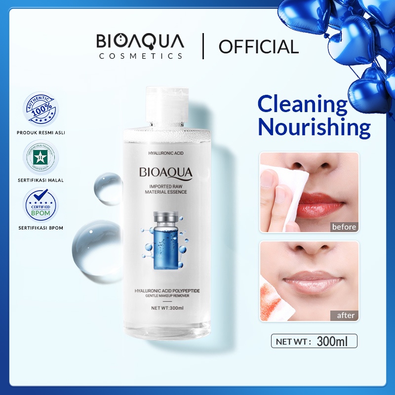 Bioaqua Cosmetics  Makeup Remover Hyaluronic Acid Polypeptide Shea Moisture Gentle Cleansing Water P