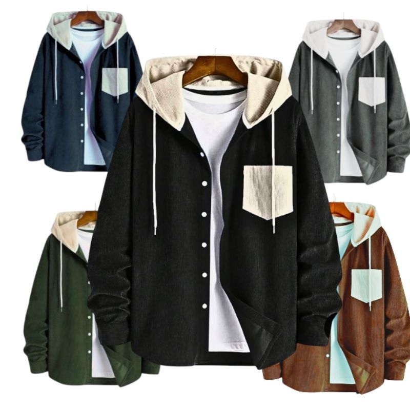 jaket Hoodie  bahan corduroy UNISEX