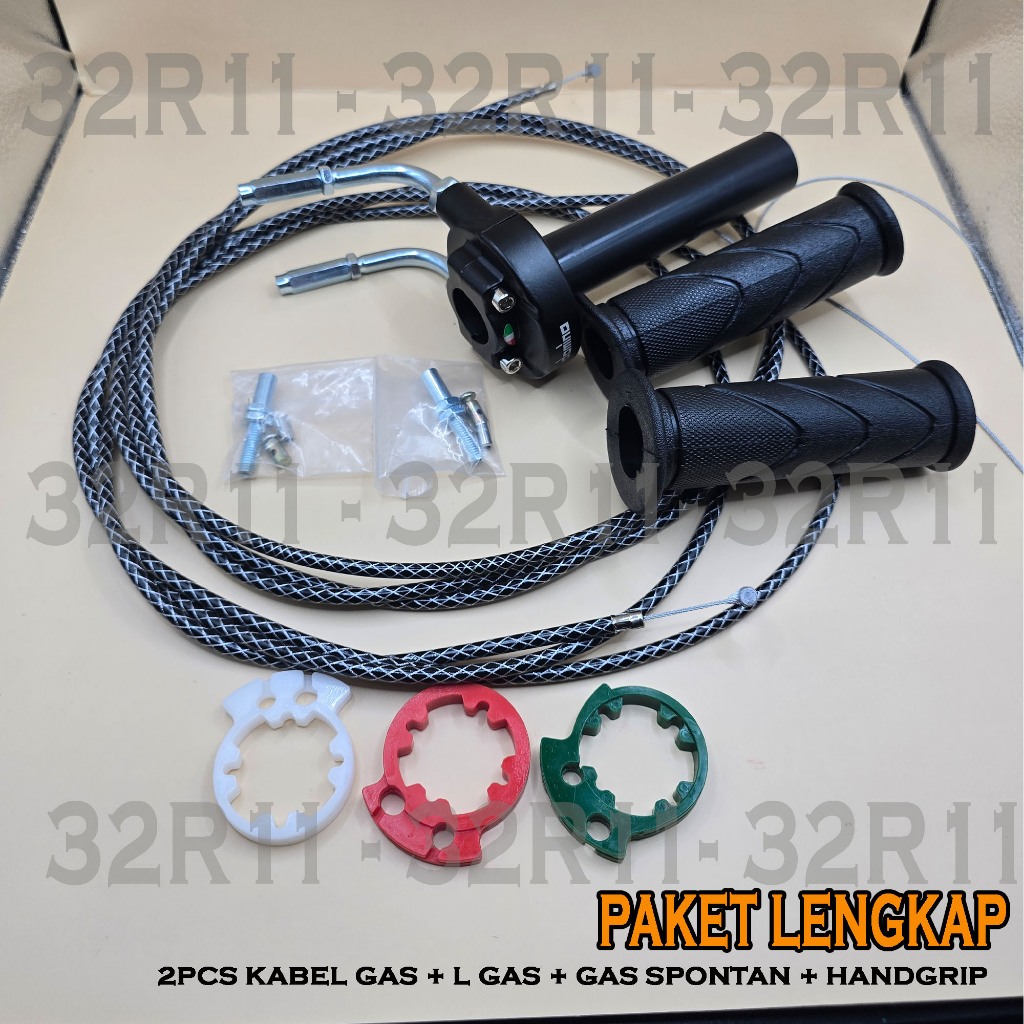 Gas Spontan paket + L Gas Cnc + 2 Kabel Gas Serat + handgrip Sonic Satria fu Vixion Vario Beat Scoop