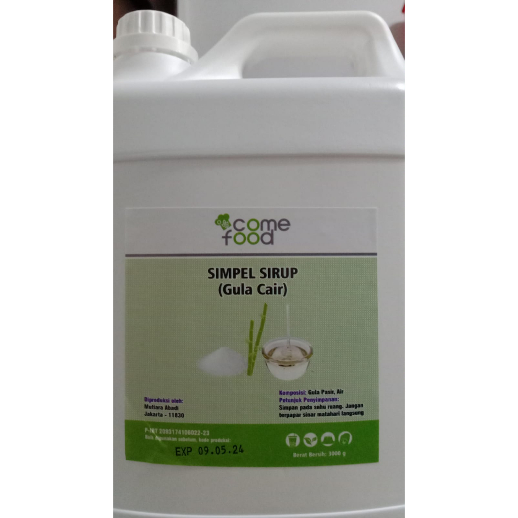 

RB22 Comefood Simple Syrup Gula Putih Cair / Tangmi Mixue 3kg Asli Premium Murag Agen Grosir