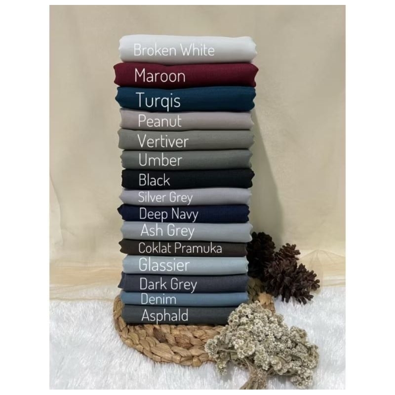 hijab segi empat paris premium amour warna Ash Grey bahan Paris premium 110x110cm