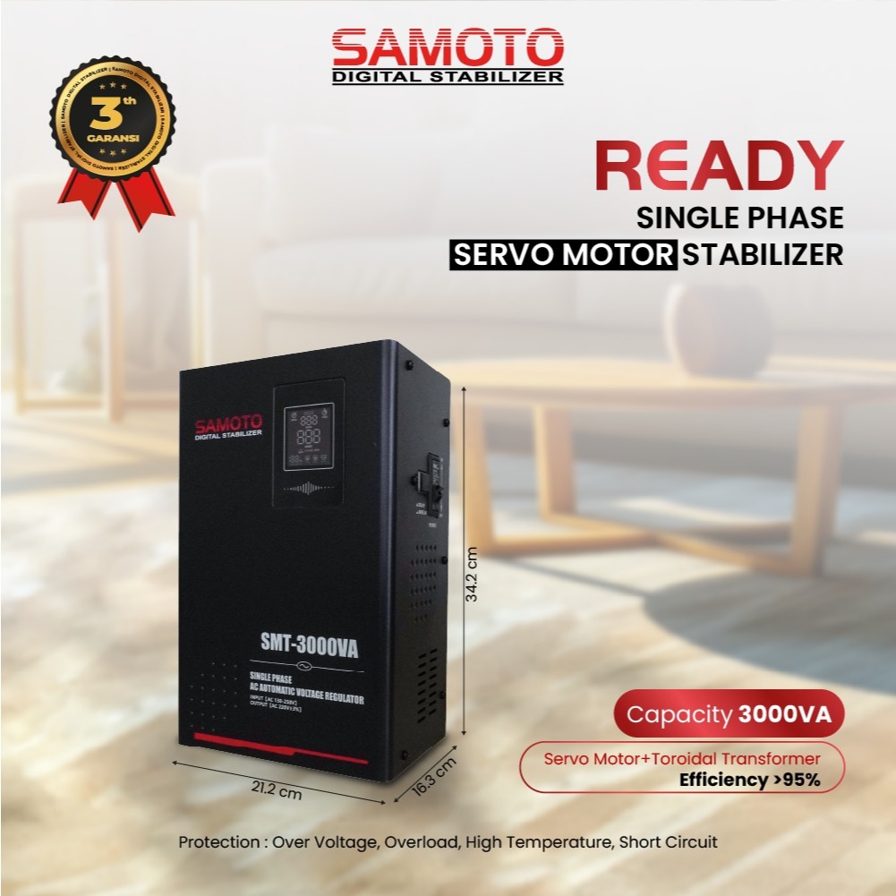 STABILIZER SAMOTO 3000VA - STAVOLT LISTRIK 3000VA GARANSI 1 TAHUN