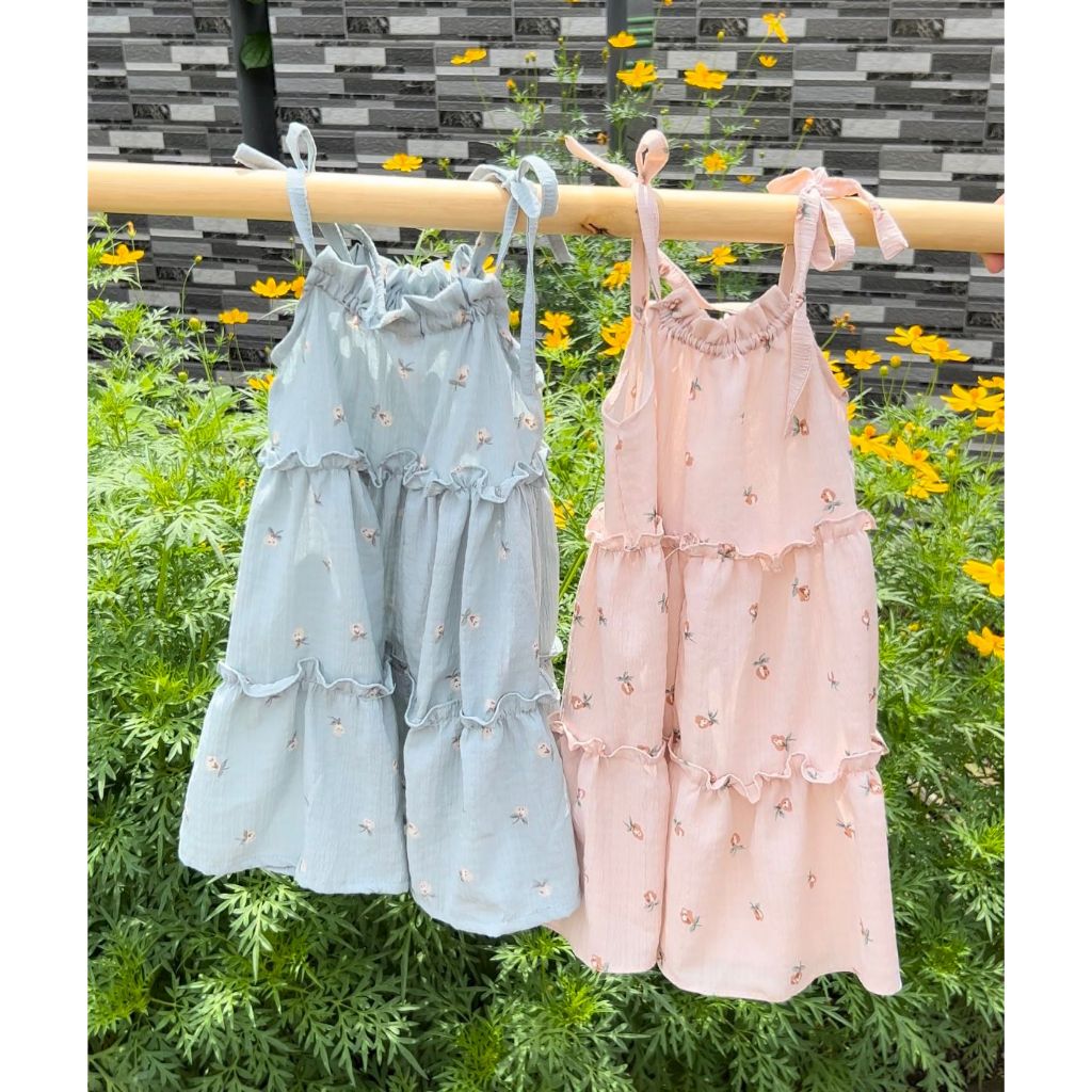 Dress pantai anak perempuan - tali serut