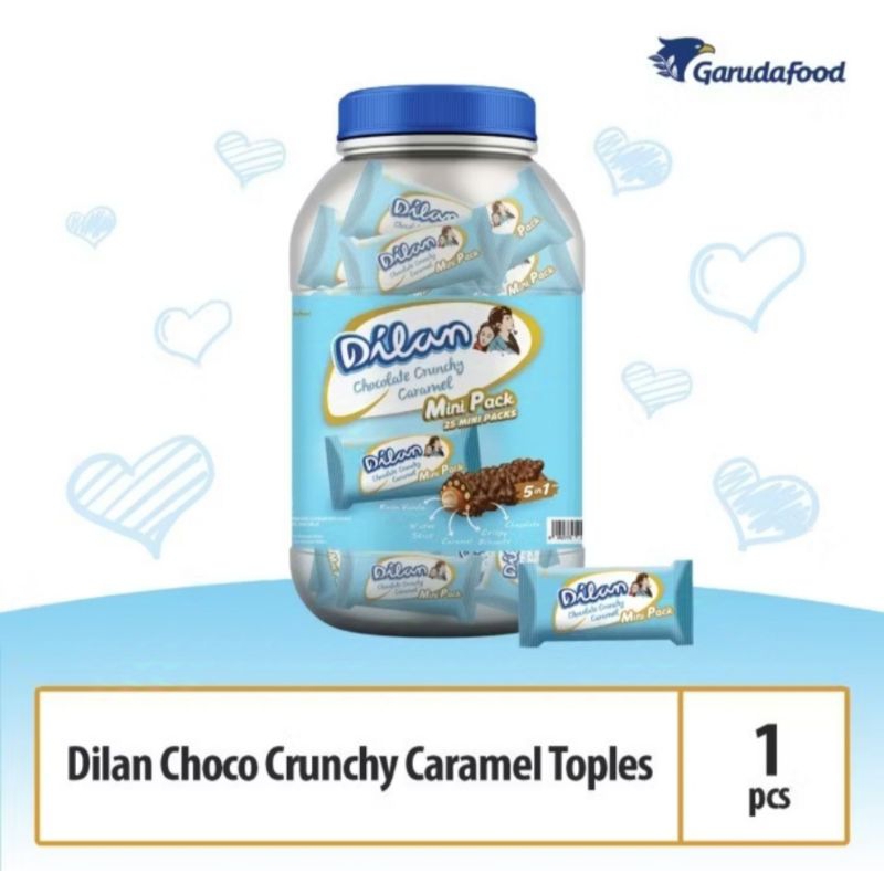 

Dilan Chocolate Crunchy Caramel Toples isi 25 pcs Dilan mini cruch chocolate