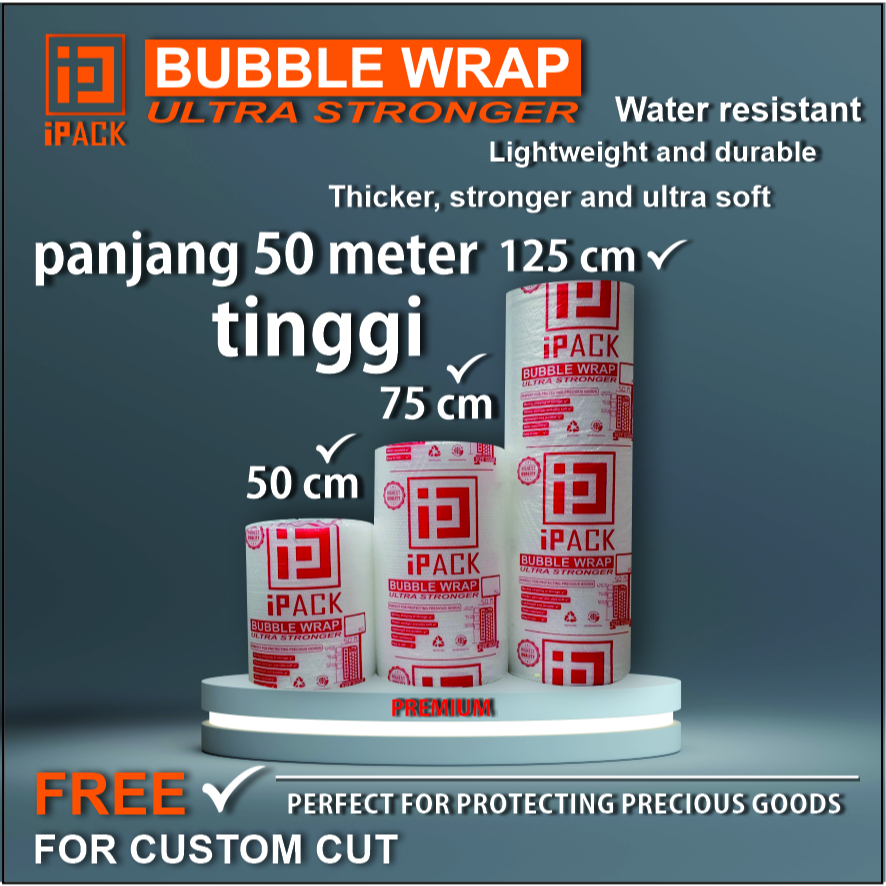 

IPACK BUBBLE WRAP ROLL 75CM X 50M PREMIUM TEBAL