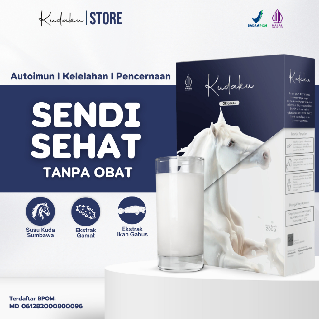 

Kudaku Susu Kuda Multivitamin Untuk Tulang & Sendi Bebas Nyeri Otot dan Asam Urat Susu Untuk Rematik