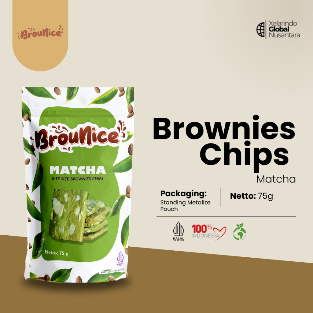 

Brounice Brownies Chips Matcha 75g - Brownies Crispy