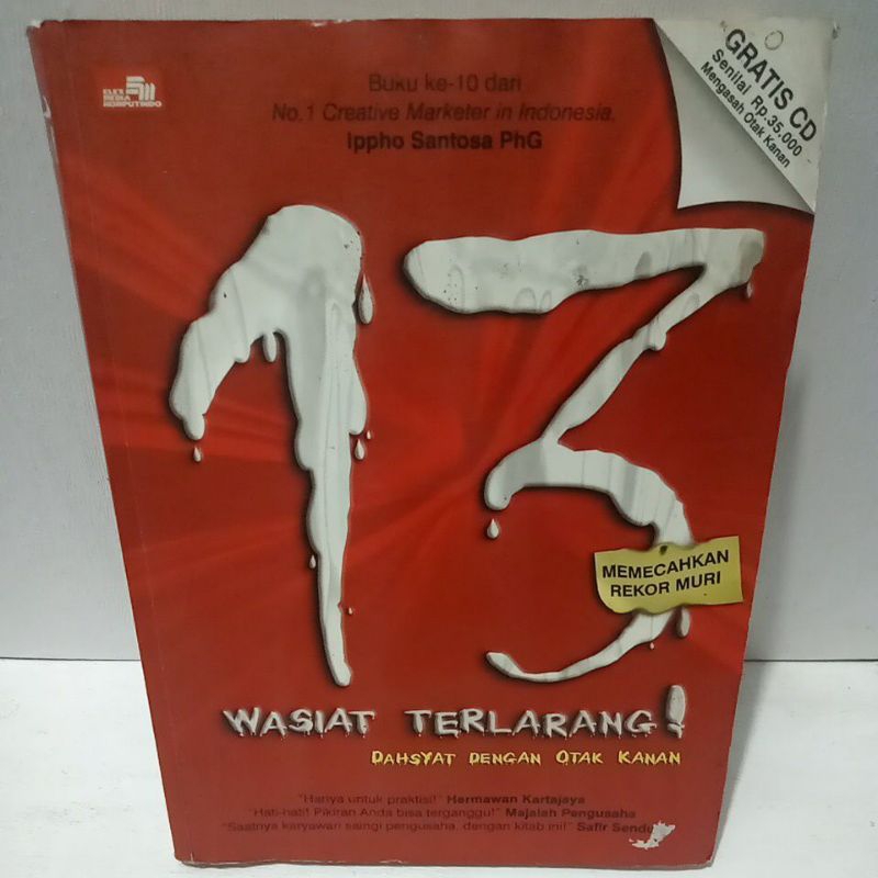 Buku Original 13 WASIAT TERLARANG DAHSYAT DENGAN OTAK KANAN - IPPHO SANTOSA PHG