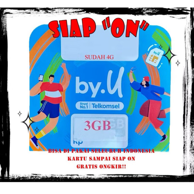 KARTU PERDANA BY U 3GB 4G EXP PANJANG