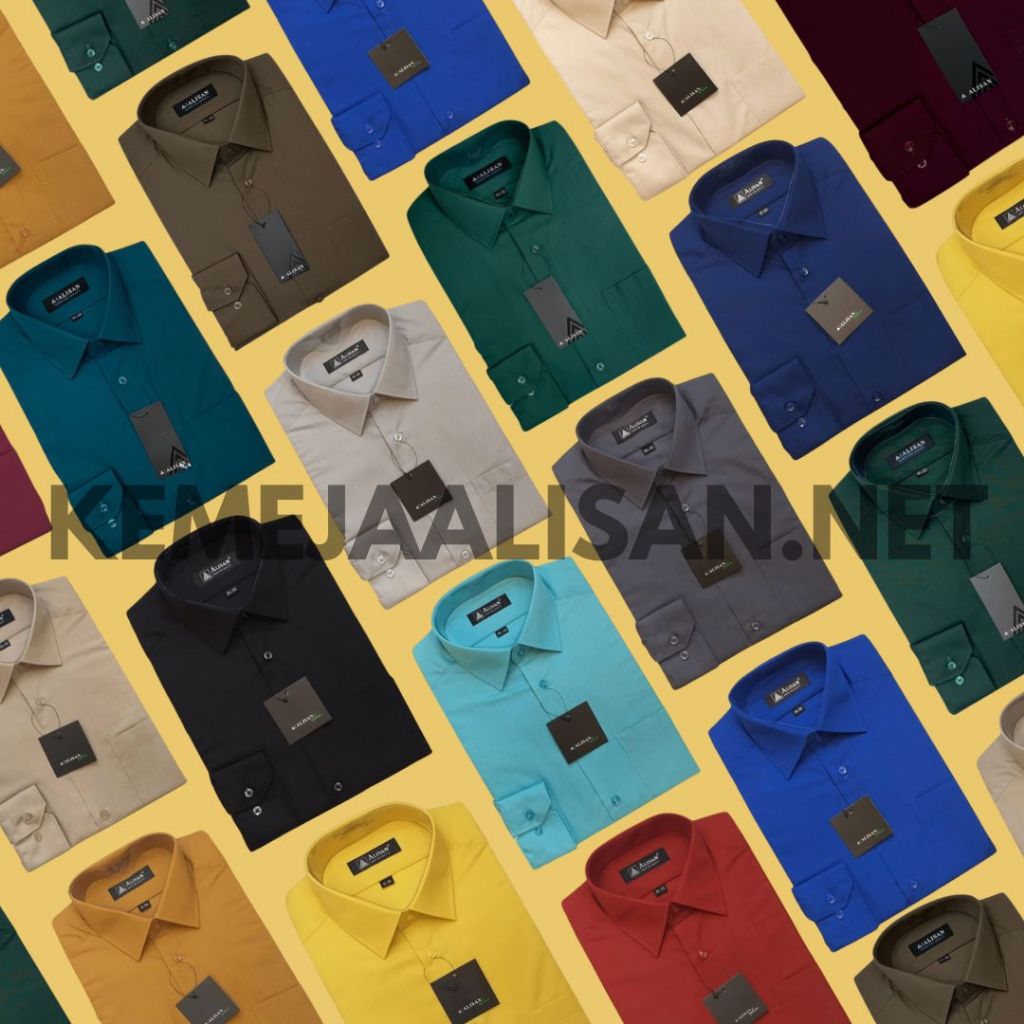 ALISAN Kemeja Lengan Panjang Pria Polos Reguler Fit Katalog 2
