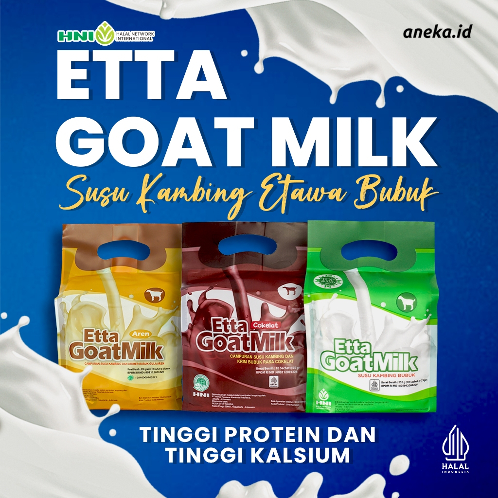 

Susu Kambing Etawa Bubuk Etta Goat Milk Berkhasiat Menyembuhkan Asma Dan Pengganti ASI - HNI Halal