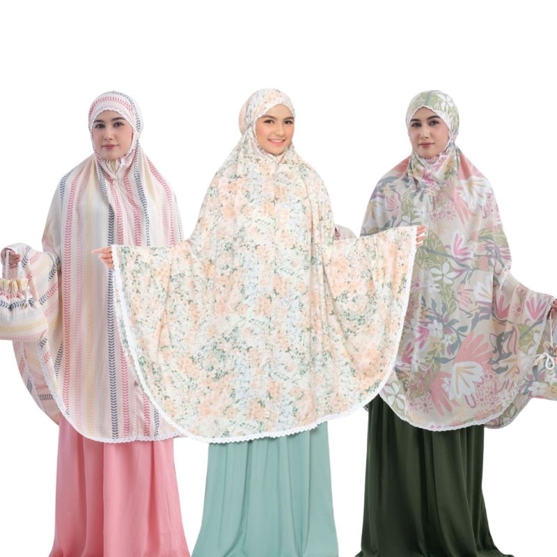 Mukena Dewasa Rayon Premium Motif Karet Dagu Jumbo