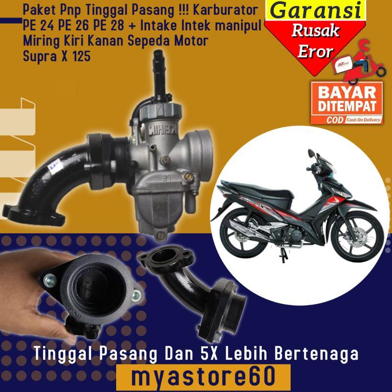 Paket PNP Tinggal Pasang Sepeda Motor Honda Supra X 125  Carbu Carburator Karburator PE 24 26 28 PE 