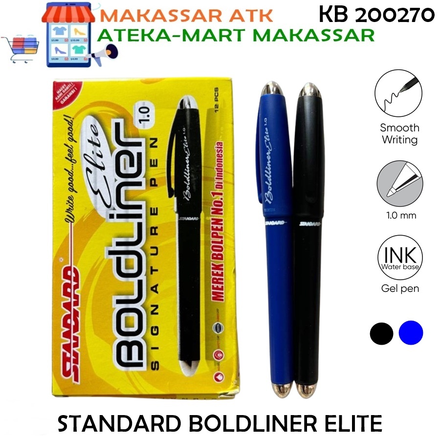 

[BOX/12PCS] STANDARD BOLDLINER ELITE 1.0MM SIGNATURE PULPEN TANDA TANGAN