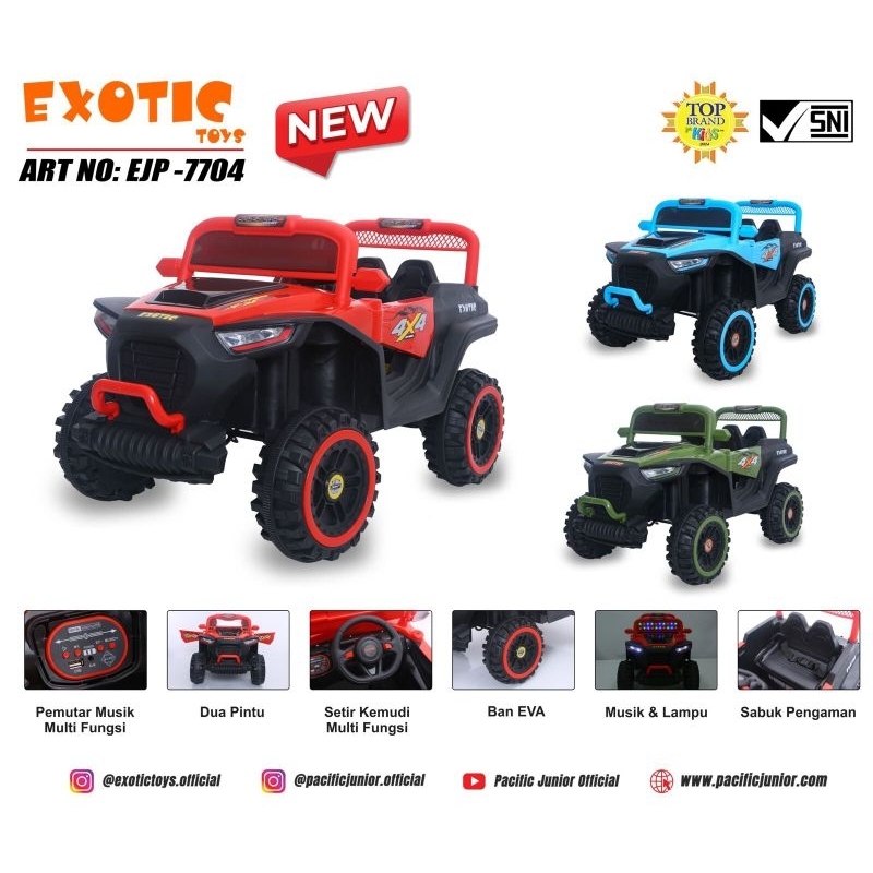 EXOTIC EJP-7704  MOBIL AKI MAINAN ANAK Mobil anak ban karet/plastik