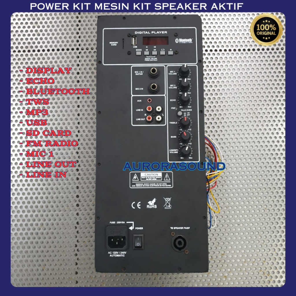 ASLI POWER KIT MESIN KIT SPEAKER AKTIF 500 WATT BLUETOOTH ECHO USB FM PLAYER