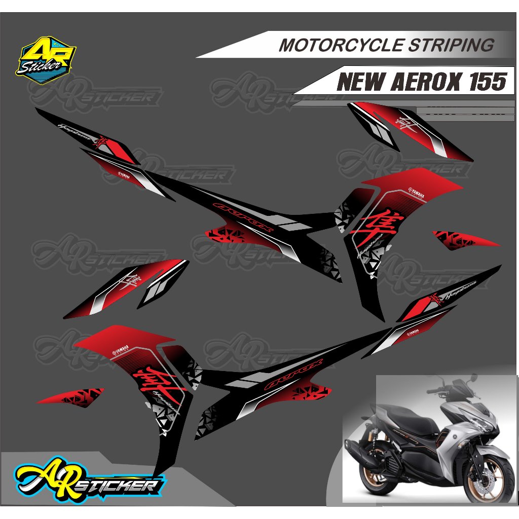 Stiker Striping Aerox Hayabusa new 155 Variasi - Stiker Aerox 155 - Variasi Aerox New 155 - Striping