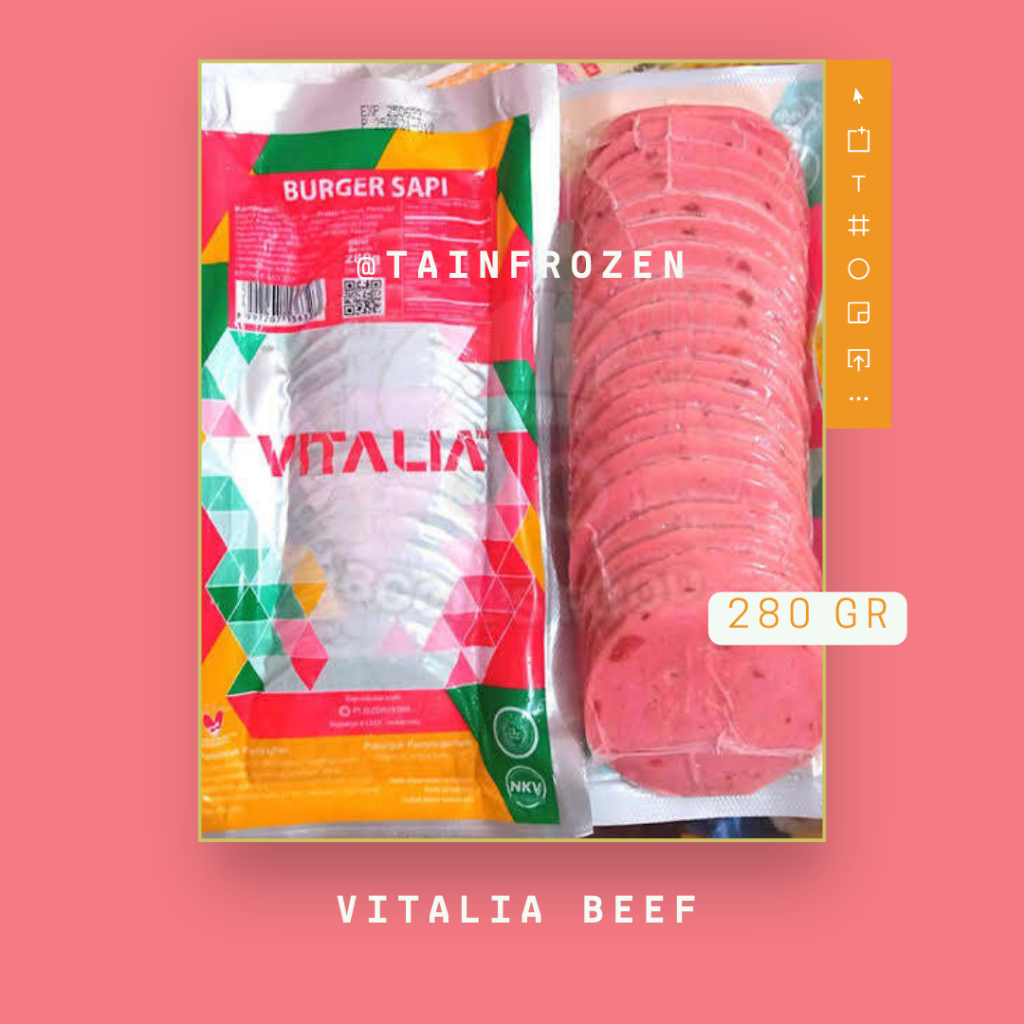 

Burger sapi VITALIA Mini Beef 280gr Isi 20 pcs
