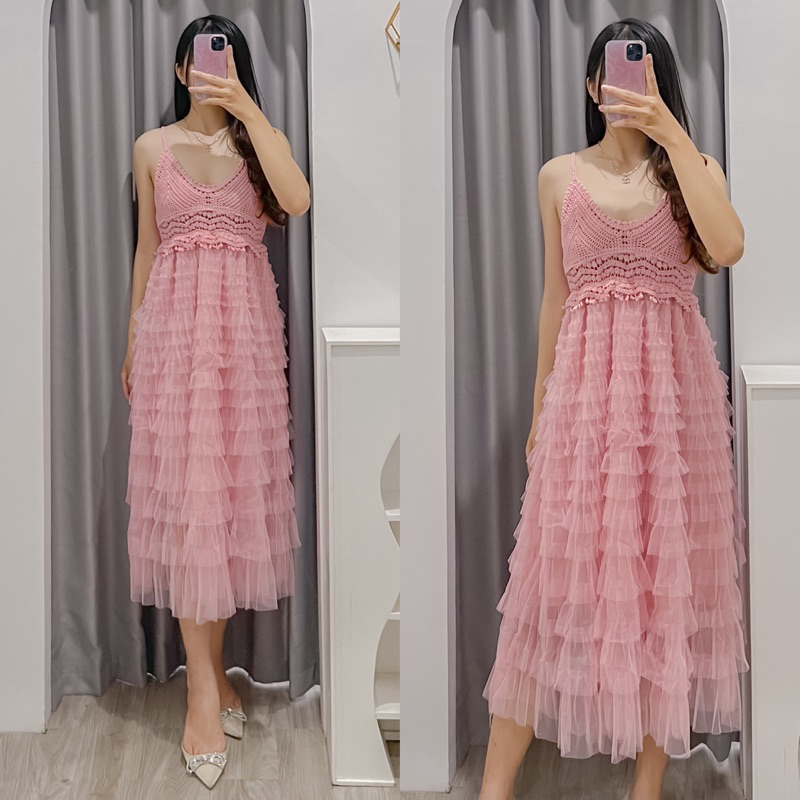 [ INSUN ] PALOMA FAIRY DRESS | SWEET FAIRY MIDI DRESS WANITA