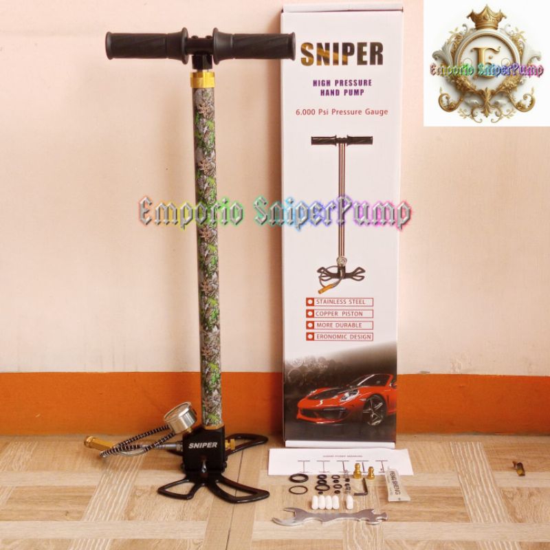 Pompa PCP 4 Stage Camo 6000psi Promo, Pompa PCP 4 Stage Import 6000psi Pressure Gauge Promo