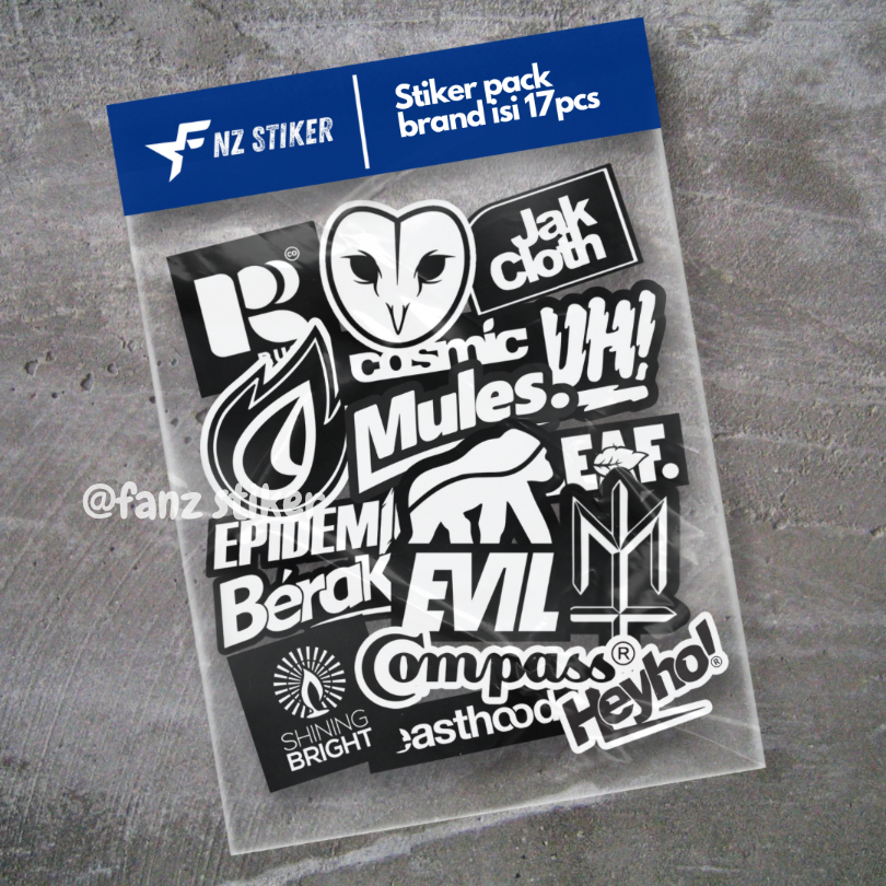 STIKER LOGO BRAND LOKAL ISI 17pcs - STICKER ANTI AIR, AESTHETIC, HELM, LAPTOP, CASE HP, VOL 4