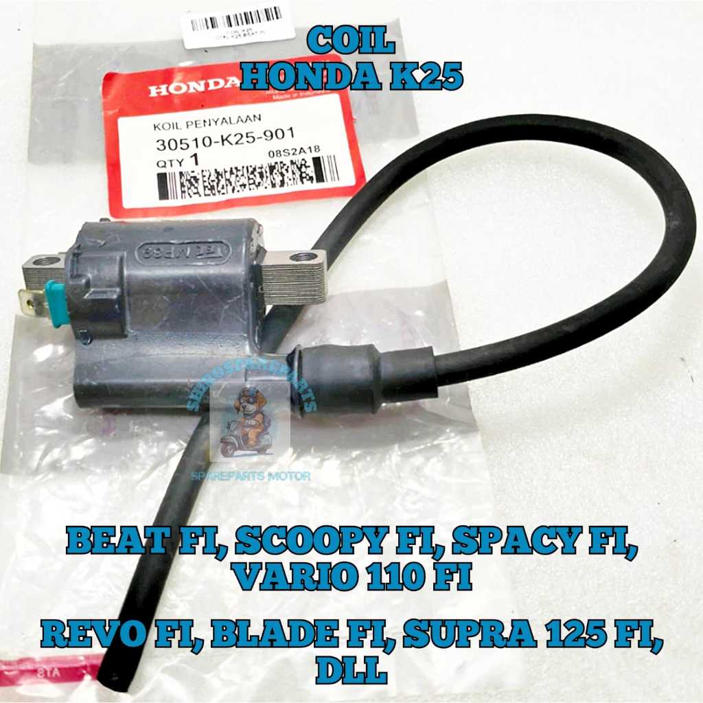 COIL K25 MOTOR HONDA BEAT FI Stater kasar , SCOOPY FI , SPACY FI , VARIO 110 FI , Blade 125 FI , Rev